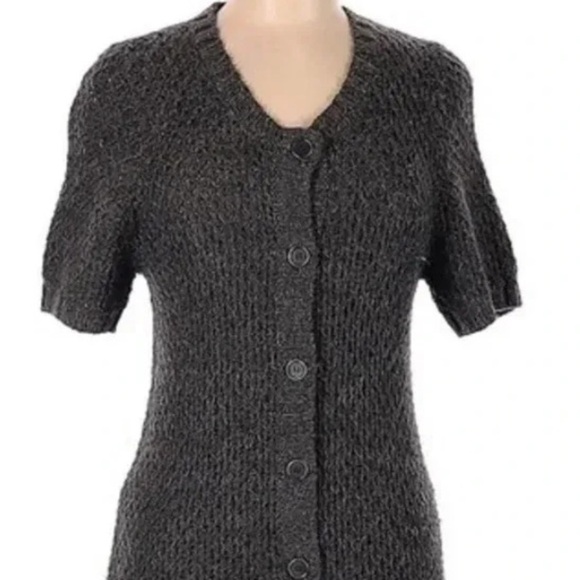 Vintage BCBGMAXAZRIA Y2K Dark Grey Wool Blend Sweater Dress Size Medium M - Picture 8 of 8